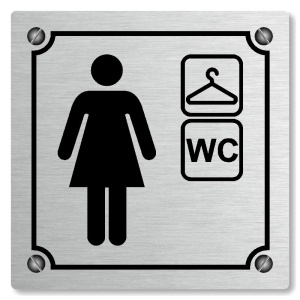 Šatna ženy, wc, 100x100mm, stříbrná, Kansas